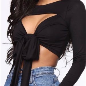 “Gotta Move Fast” Black Wrap Crop Top Fashion Nova